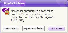 Probleme conectare Yahoo Messenger